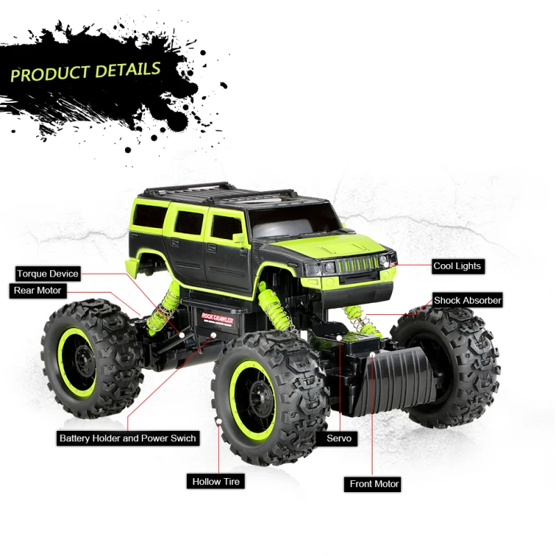 Радиоуправляемый автомобиль 2 4G 2CH 1:14 масштаб 4WD светодиодный светильник кой