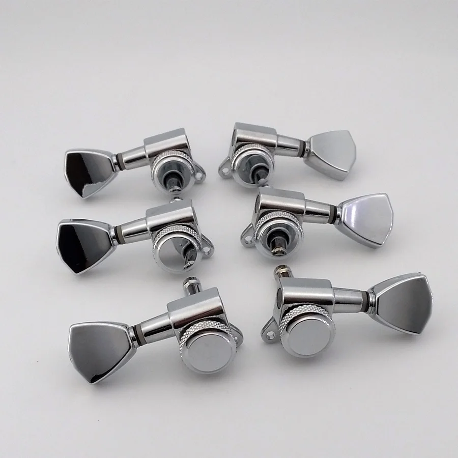 

Keystone Guitar Locking Machine Head Tuning Peg Tuners M6 Schaller Type Chrome Finish Metal Button for lespaul Guitar