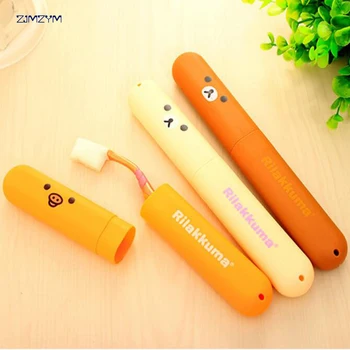 

1pc Cute cartoon lovers toothbrush box for portable toothbrush box travel toothbrush holder creative toothbrush set