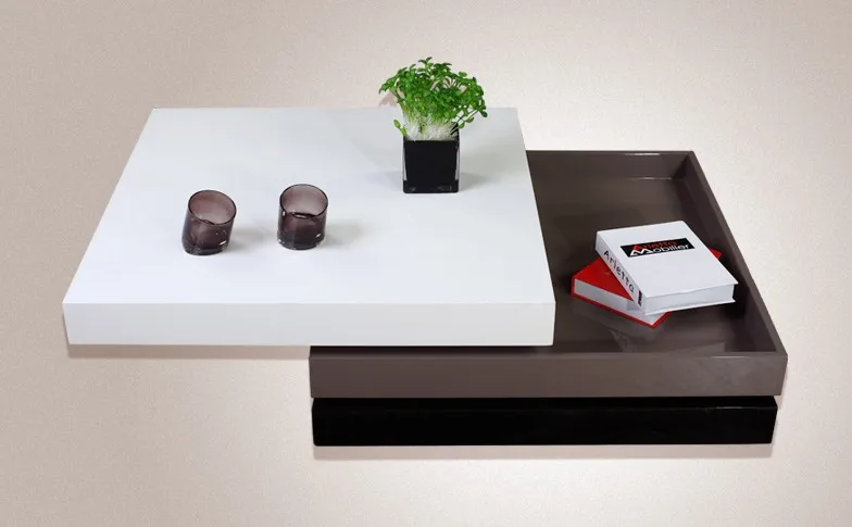 

Coffee Table / Tea Table, Modern Design, MDF+Specular Paint Stainless steel bracket, Rotate,  with storage Creative Table 388#
