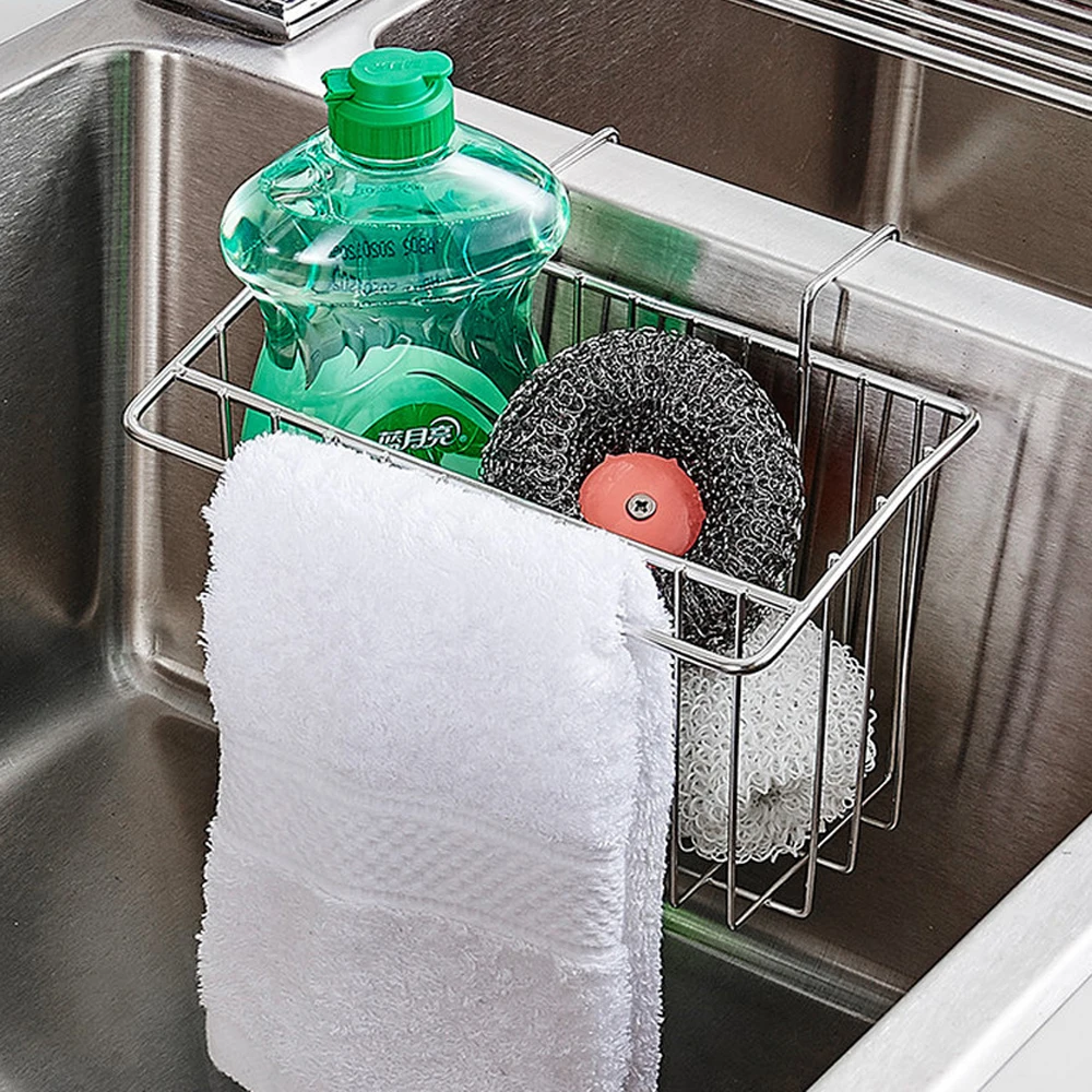 

A1 304 stainless steel hanging basket dishcloth storage rack sink drain rack rag sink wall hanging basket wx8131448