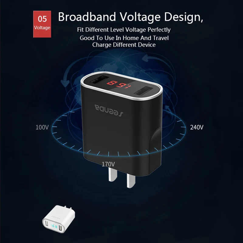 SeenDa, 18 Вт, быстрая зарядка, 3,0, настенное зарядное устройство, двойной USB, зарядное устройство для телефона, для iPhone, Xiaomi, штепсельная вилка США, зарядное устройство, адаптер для samsung s9, huawei