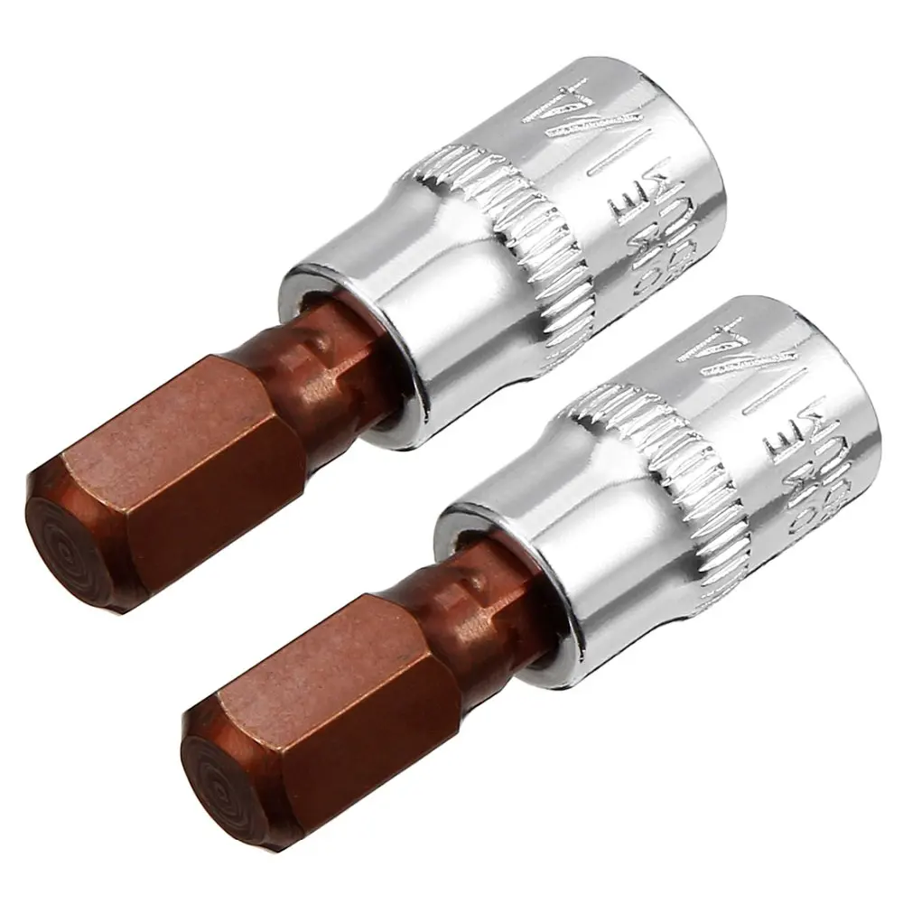 

UXCELL 2Pcs S2 Steel 1/4-Inch Drive 8mm Hex Bit Socket for Superior Hardness Great Rust Resistant Hot Sale