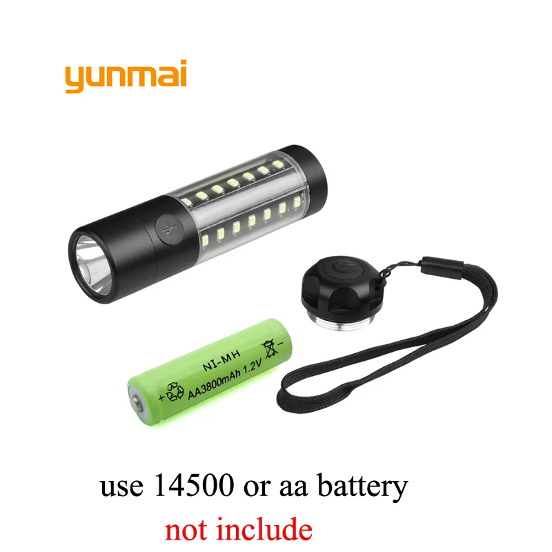 Yunmai Cree Q5 XPE + 20 COB светодиодный фонарик алюминиевый водонепроницаемый портативный