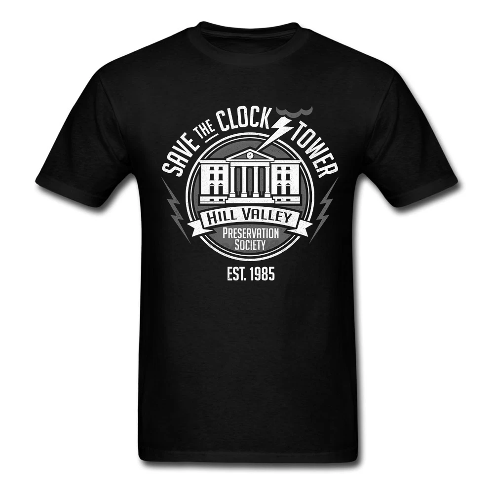 Футболка Valenca мужская с надписью Save The Clock Tower хлопковая рубашка круглым вырезом