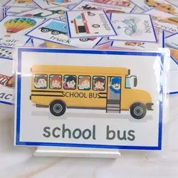 25 шт./компл. Монтессори английские Обучающие карточки для детей Детские флеш-карты детские дорожные карточки автобус такси развивающие