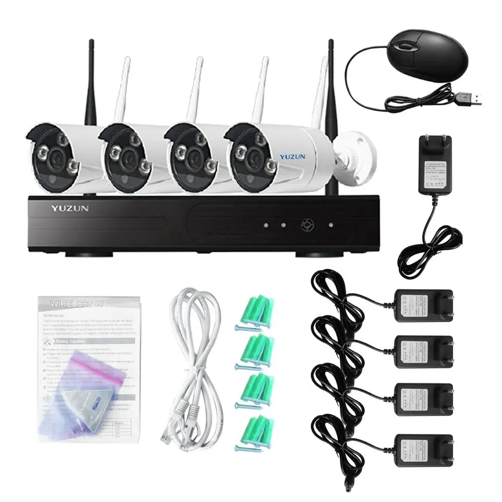 

1MP HD 720P Wireless Home Security Recording Camera Monitor System NVR 2 4 8 Channel Network Remote Monitoring Set EU Plug