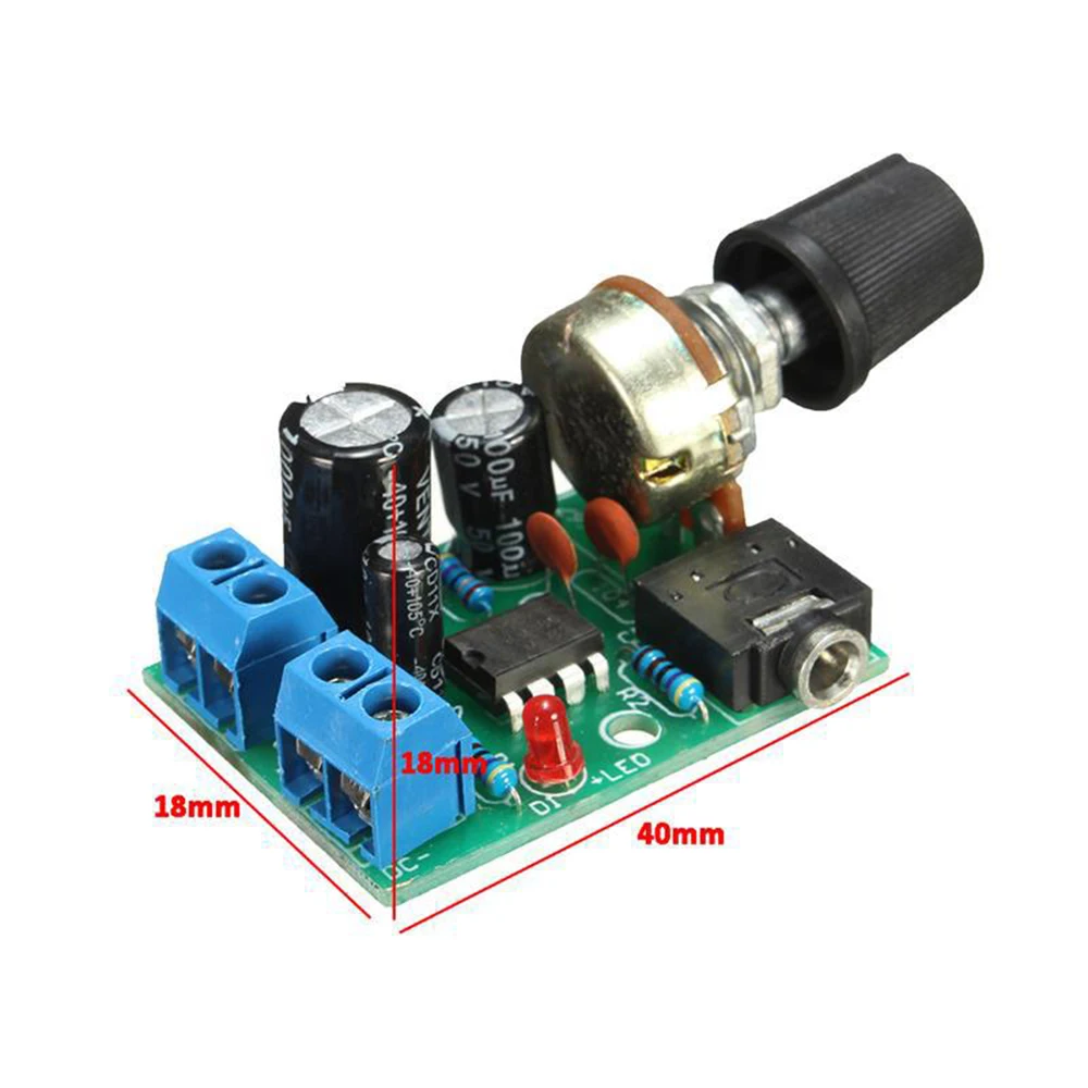 Новый LM386 аудио HIFI Мощность усилитель доска DC 3 V ~ 12 5 v мини Разъем мм
