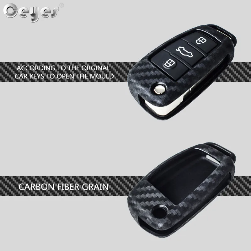 Carbon fiber key cover for AUDI (8)