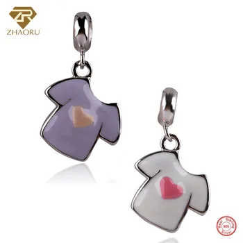 

Zhaoru 925 Sterling Silver Enamal Pendant Charm Fit Bracelet & Bangle & Necklace DIY Fine Jewelry Charm None Stone