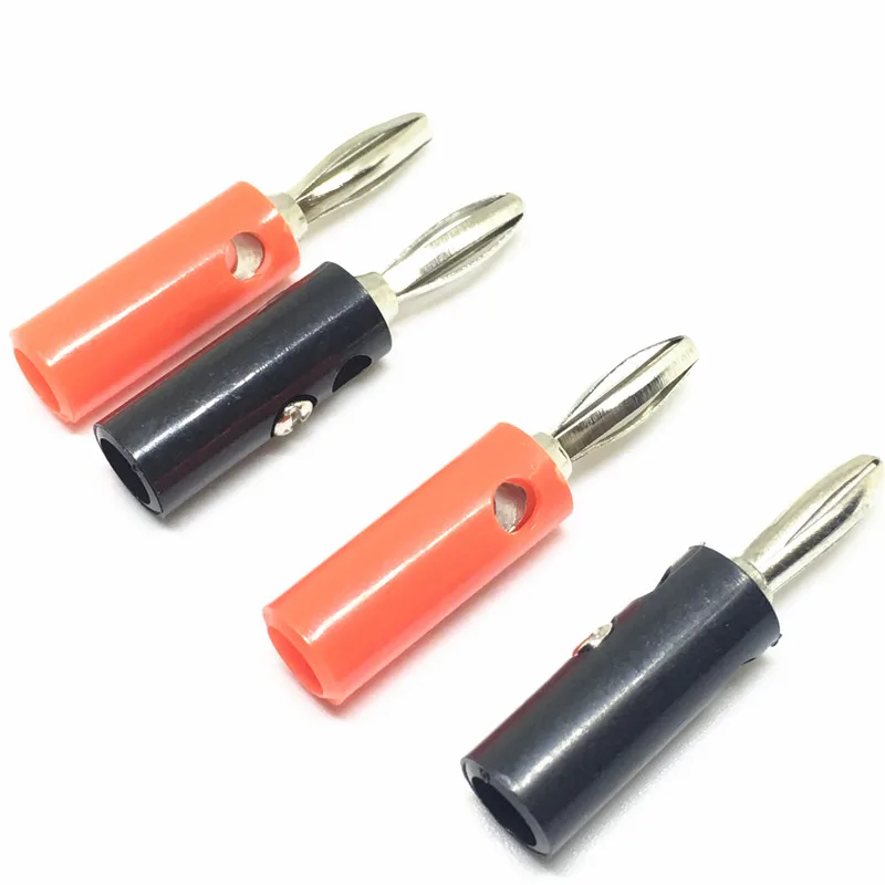10Pcs 4mm Male Banana Plug Jack Screw-type Black & Red Wire Audio Speaker Cable Connector 1