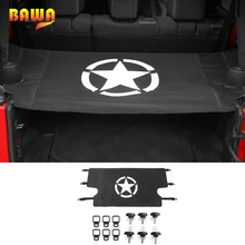 BAWA укладка багажника сетка для Jeep Wrangler JK 4 двери 2007- багаж Перевозчик занавес автомобиля сетки-держатели в Багажник автомобильный Органайзер