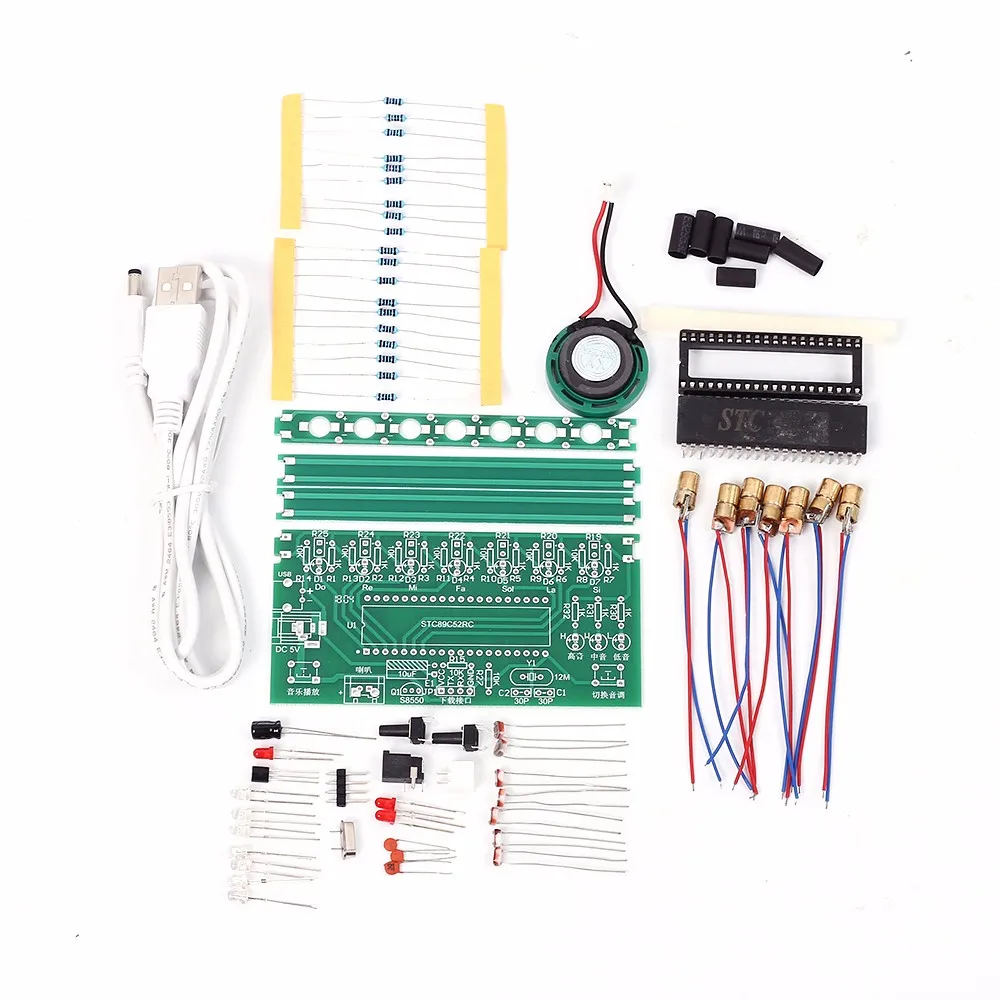  DIY Kit C51 MCU Laser Harp Kit String DIY Keyboard Kit Electronic Parts 7 Strings Electronic DIY Ki