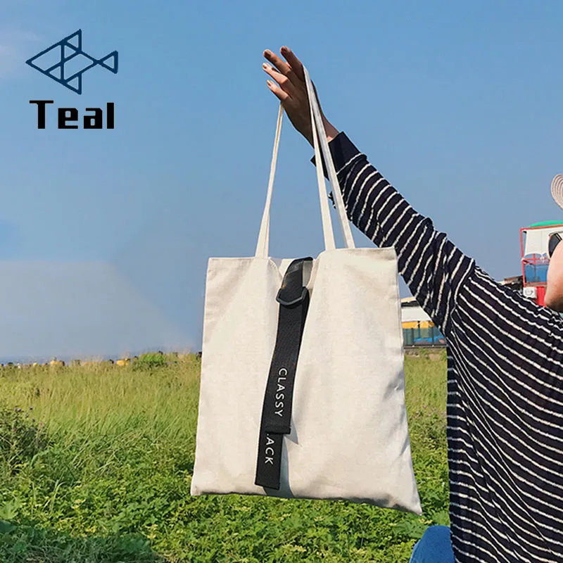 

Women Shopping Bag Female Canvas Cloth Shoulder Bag Environmental Storage Handbag Reusable Foldable Eco Grocery Totes