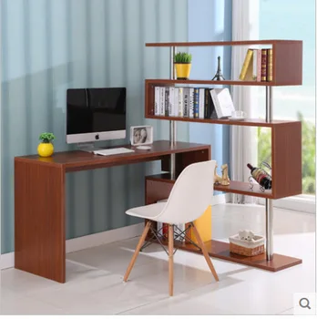 

Computer Desk study table Office home Furniture wood Rotatable notebook desk soporte notebook Bookcase storage rack minimalist