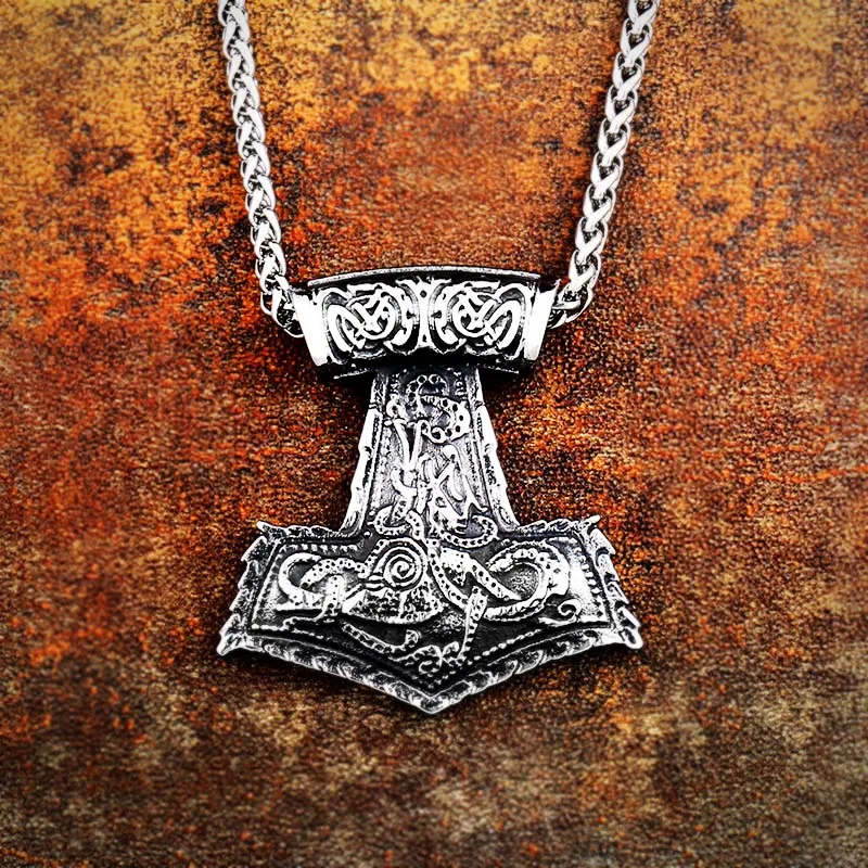 Стальной солдат Mjolnir Молот талисман амулет кулон цепочка Тора 316l Нержавеющая