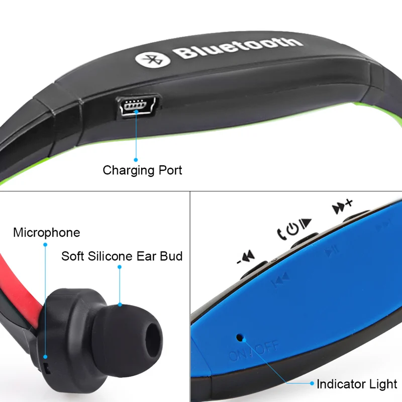 Разноцветные беспроводные Bluetooth стереонаушники S9 Спортивная гарнитура с