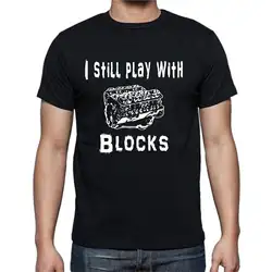 2019 новая мода повседневная мужская футболка я все еще играю с блоками забавная футболка