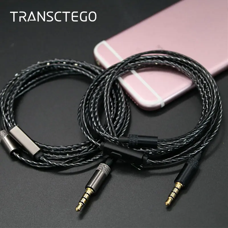 TRANSCTEGO наушники аудио кабель 3,5 мм разъем DIY с микрофоном Ремонт Замена наушников бескислородные наушники с медным покрытием кабели