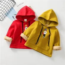 Бархатный свитер с рисунком для маленьких девочек; коллекция года; модные зимние длинные свитера с капюшоном для девочек; одежда