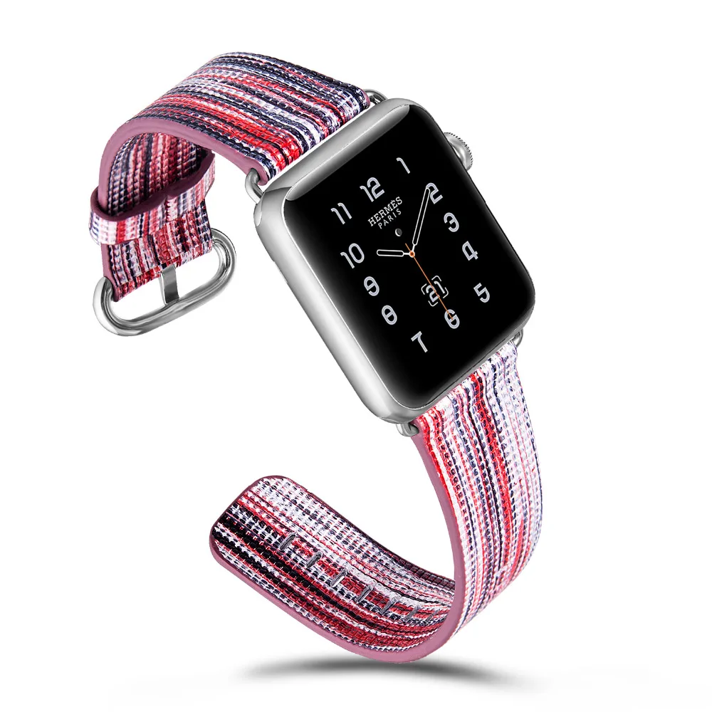 Кожаный ремешок для apple watch band apple watch 4 3 42 мм/44 мм с цветочным принтом correa iwatch band 40 мм/38 мм ремешок для браслета