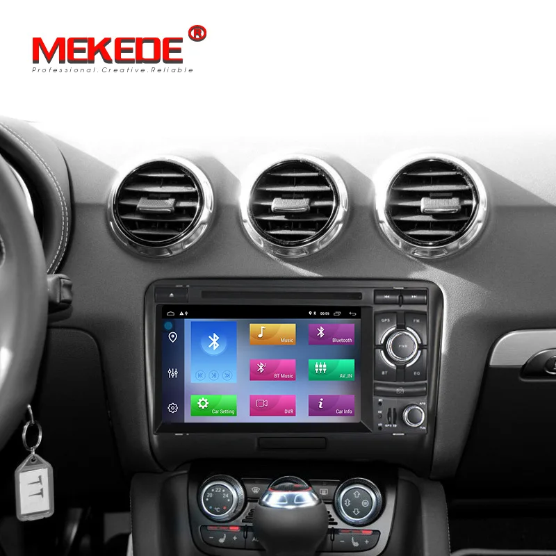 Best MEKEDE Android 9.1 2G RAM 32G ROM Car GPS DVD auto radio player For Audi  TT MK2 8J 2006-2012  Radio GPS WIFI BT free 16G card 5