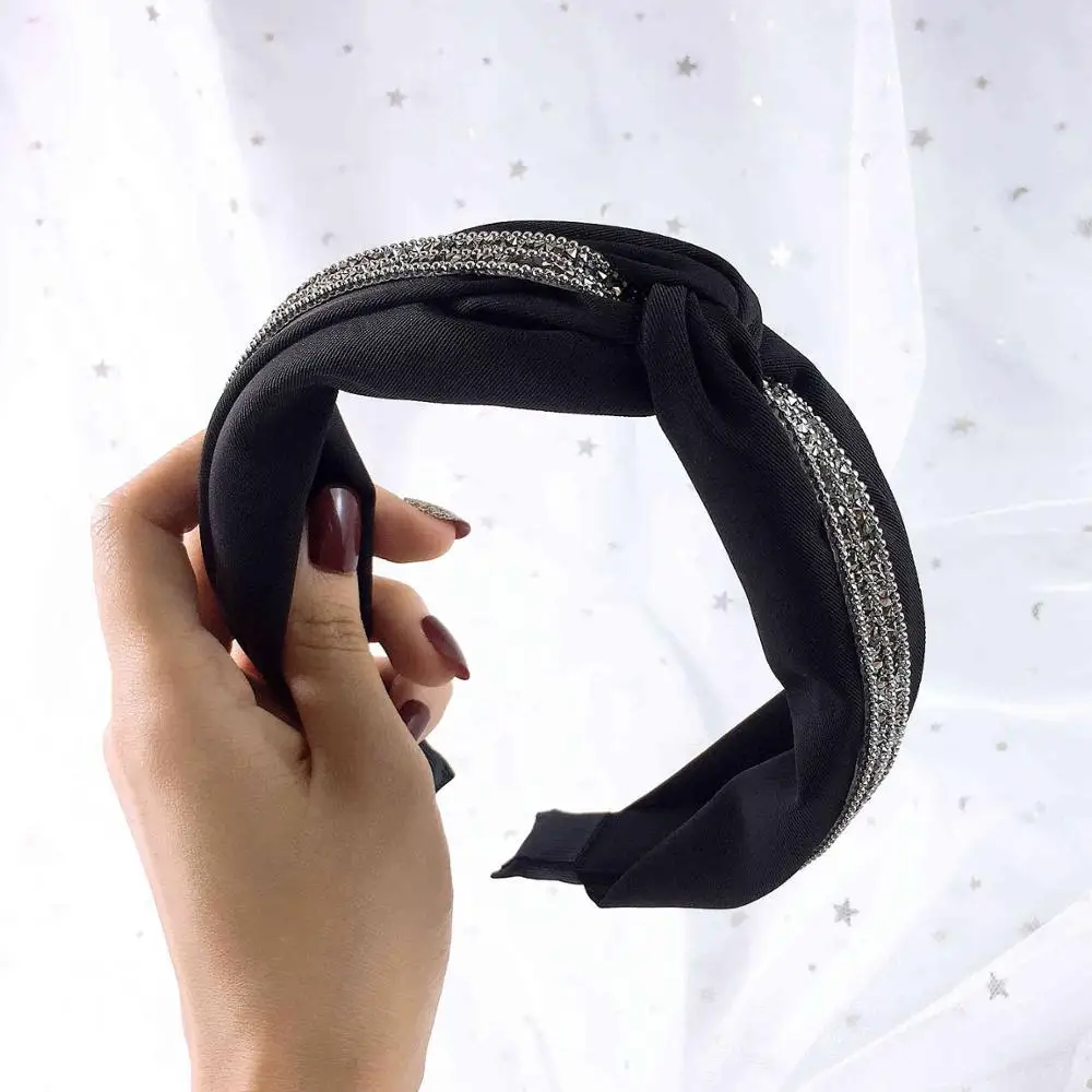 Элегантный женский ободок горный хрусталь Hairband новая головная повязка, аксессуары для волос женский обруч для волос модный тюрбан для женщин - Цвет: FA4