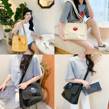 

2019 One-shoulder Simple Student Bag with Skew Canvas Bag shouder shopping bags