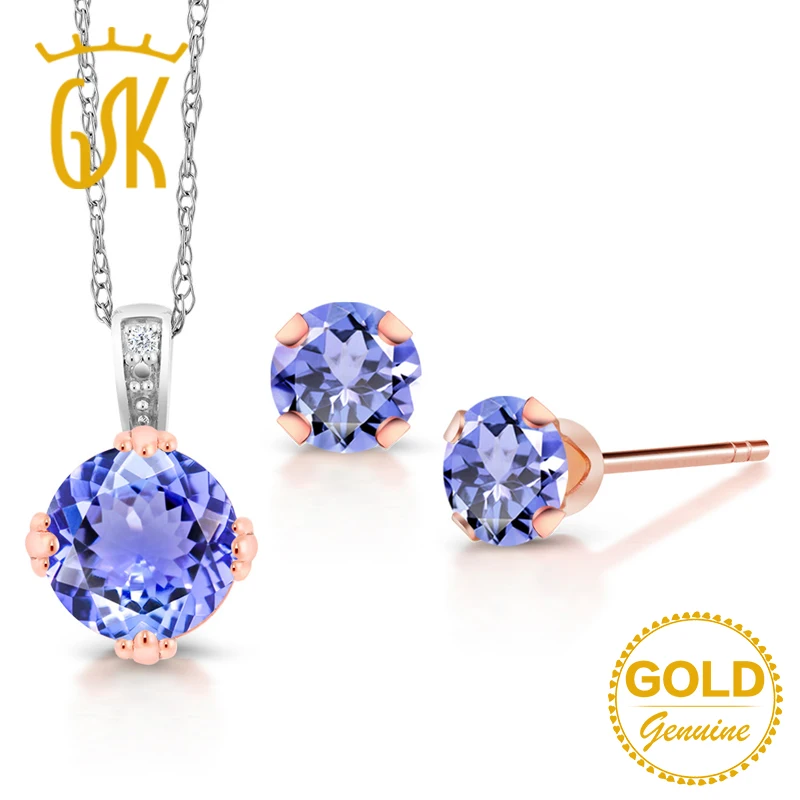 GemStoneKing 1 50 Ct натуральный голубой танзанит и для комплекта бриллиантовых