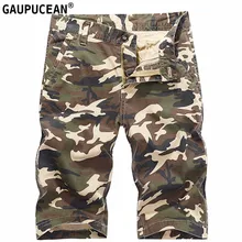 Мужские шорты камуфляжные 98% Хлопок 2% спандекс карманы военные армейские свободные длиной до колена Мужские зеленые повседневные мужские короткие штаны