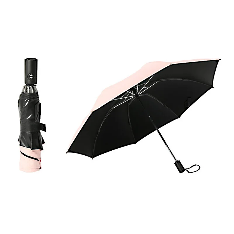 

High Quality Automatic Folding Umbrella Rain Men Women Windproof Reverse Umbrella Three Folding Paraguas Auto Inverted A