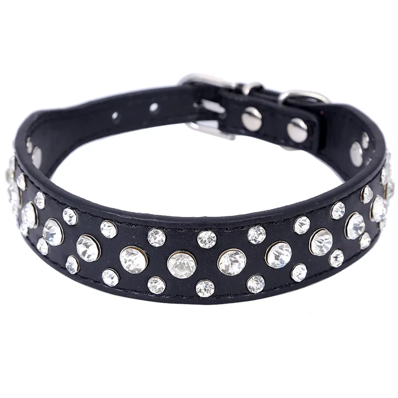 1 дюймов широкий Bling горный хрусталь алмаз ошейники для собак и кошек