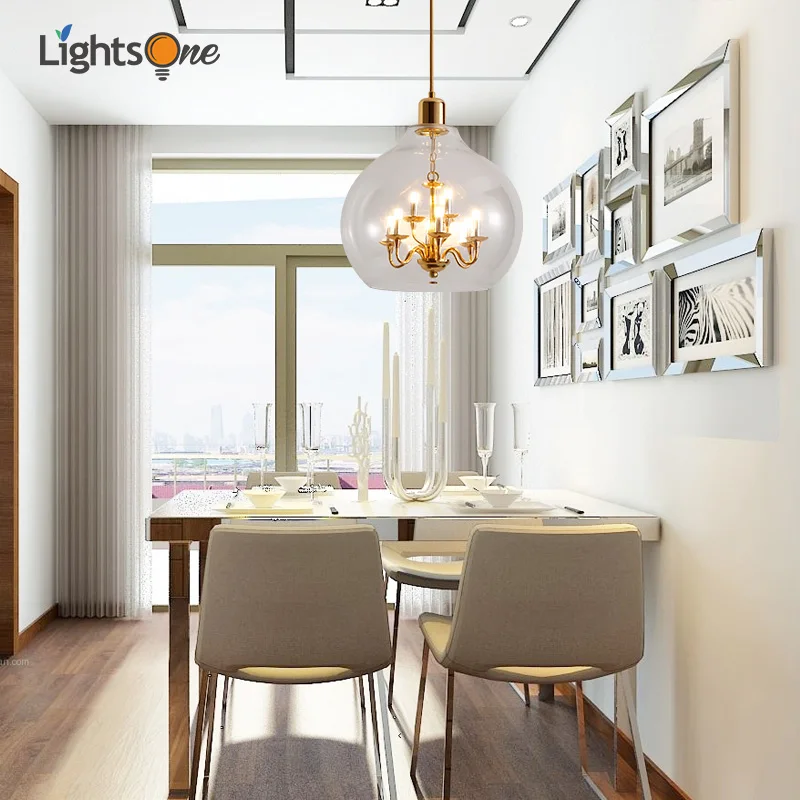 Скандинавский круглый подвесной светильник для гостиной, креативная личность, постсовременная столовая, простое стекло, для ресторана, маленькие подвесные светильники