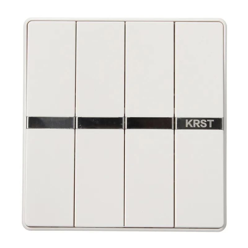 KRST Luxury LED Lighting Switch 4 Gang 1 Way 4 Gang 2 Ways White Push Button