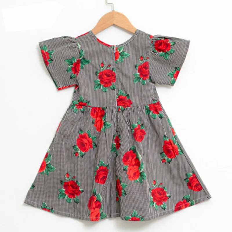 Girls Casual Cotton Dresses Summer Children Short Sleeve Vestidos Baby Girls Beach Clothes Dress Kids Princess Dresses For Girl (2)