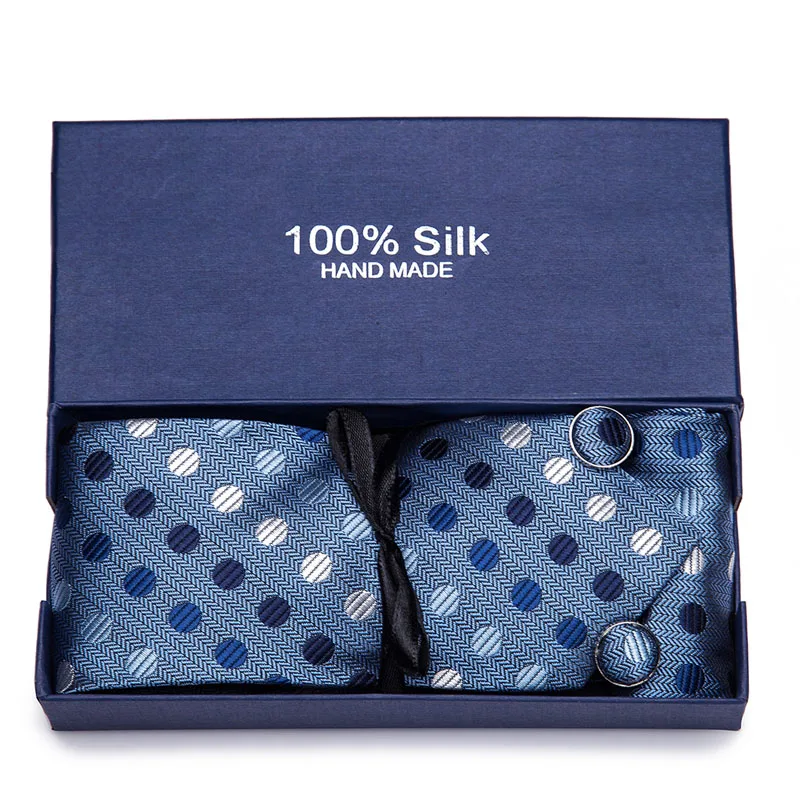 

Vangise Gift box Packing Striped Tie Luxury Silk Ties for Men 145cm long High Quality Mens Ties Cravata 7.5cm Wide Male Neck Tie