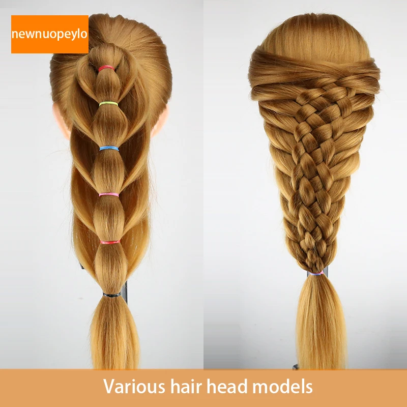

60cm Blonde Long Hair Training Head Professional Bride Hairdressing Mannequin Dolls Good Synthetic Thick Hair Mannequin Head