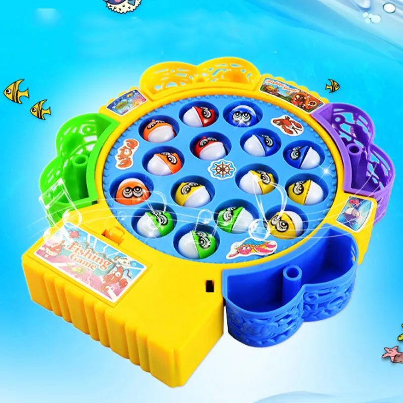 Игрушечная Рыбалка набор музыка Поворотная доска 4 удочки Игра магнитная Электронные детей рыболовные игрушки AN88