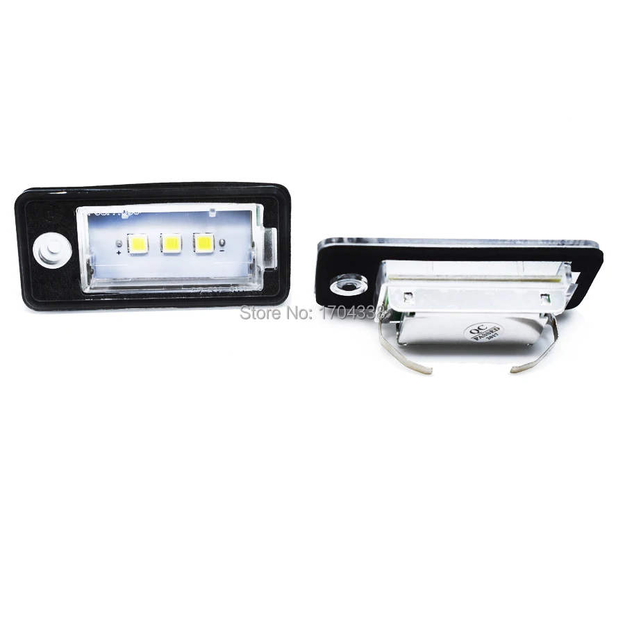 2 шт. для Audi номерного знака светильник 12V White3SMD 5050 Светодиодный фонарь освещения номерного знака для audi A3 S3 A4 S4 B6 B7 A6 C6 S6 A8 S8 RS4 RS6 Q7