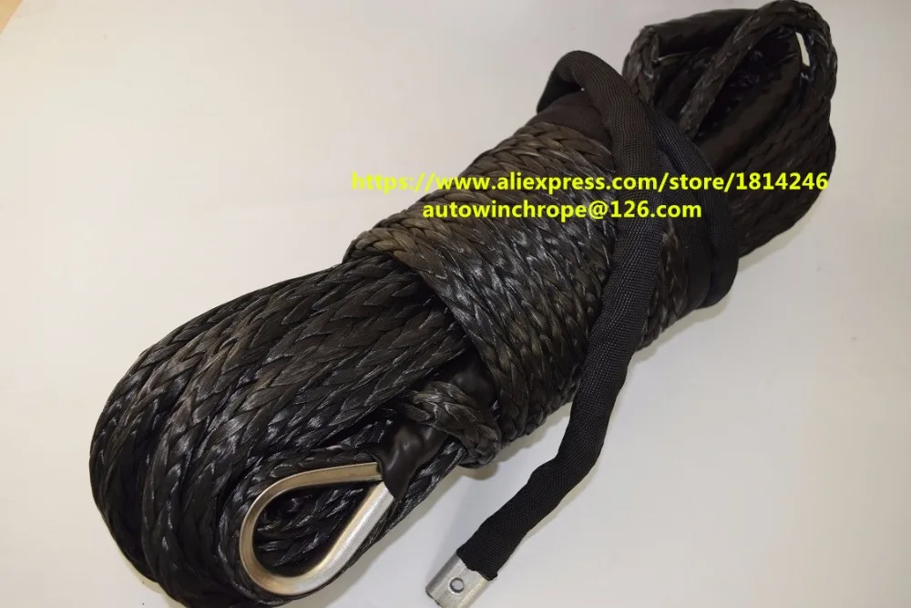 

Good Quality 12mm*30m Black Synthetic Rope, Synthetic Winch Rope,Replacement Synthetic Rope for Winch