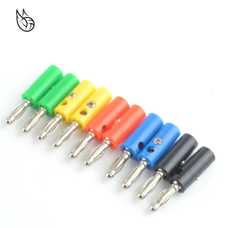 

10pcs Wire Audio Speaker Cable Banana Plug Connectors 4mm Adapter