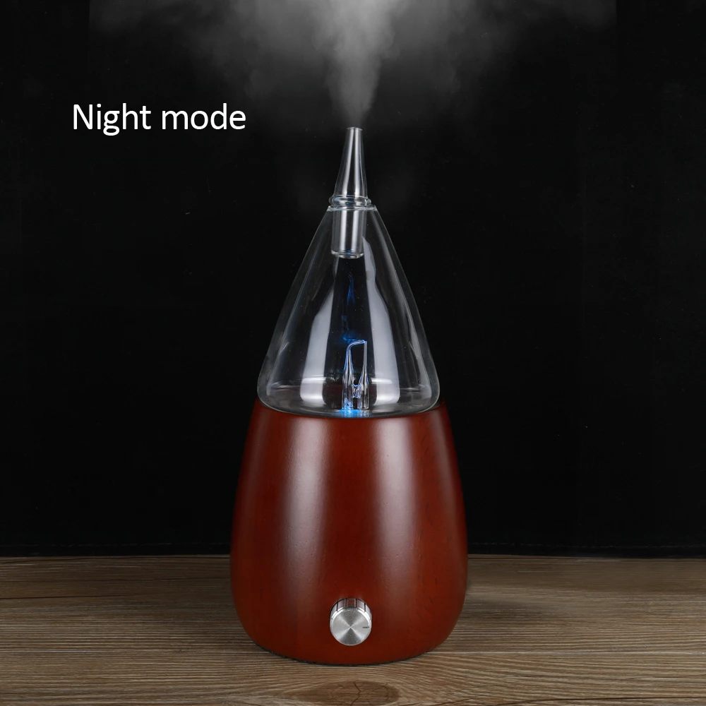 

Round Solid Wood Waterless Aromatherapy Scent Machine,LED Colored Nebulizing Essential Oil Aroma Diffuser with higher Atomizing
