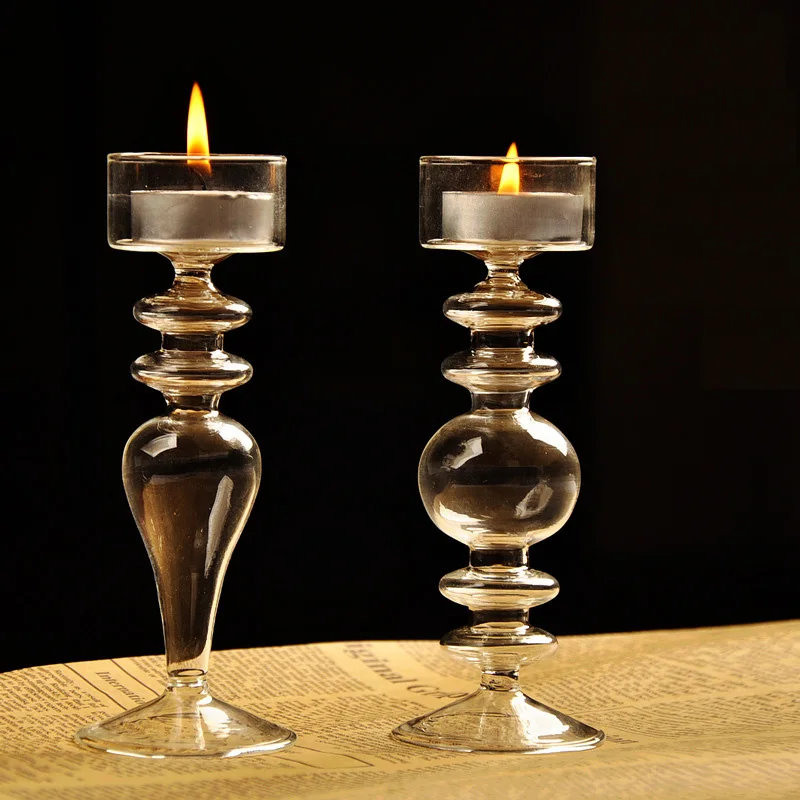 Buy Modern Transparent Glass Candle Holders for Tea