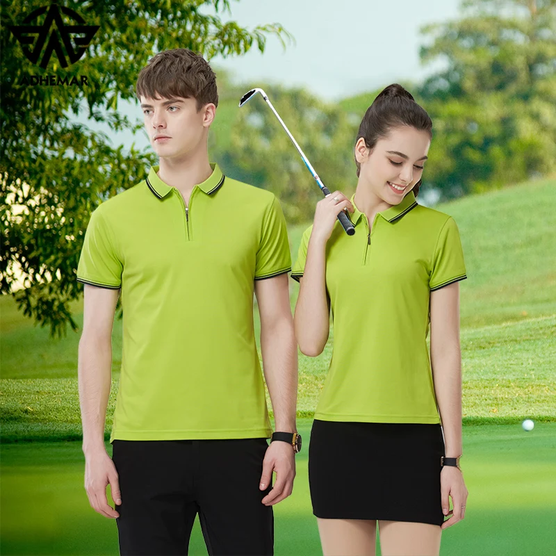 

Adhemar men training exercise golf short sleeve sports polo shirts quick dry slim outdoor training tennis shirt women