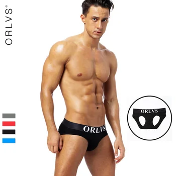 

ORLVS New Men's Briefs Cotton Breathable Sexy Gay Men Underwear Convex Design Brave Underpants Men Hot Sale 2018 Mens Underwear