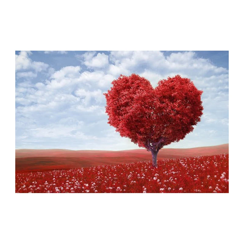 New DIY scenery 5D heart-shaped tree diamond painting pink cross-stitch embroidery pattern rhinestone mosaic WHH (2)
