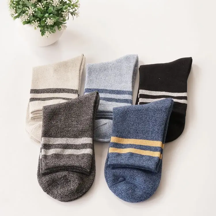 Buy 1 pair Men Casual Striped 100 Cotton Socks for