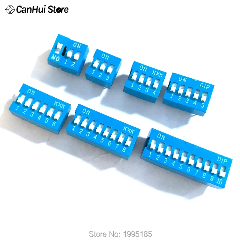 

10pcs Slide Type Switch Module 1 2 3 4 5 6 7 8 10 PIN 2.54mm Position Way DIP Pitch Toggle Switch Blue Snap Switch Dial Switch