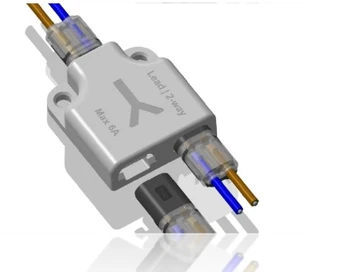 

[Seven Neon]Max 6A,2way Junction box for Non-stripped Wire Applicable Wire Terminal Block Connector,quick led strip Connector