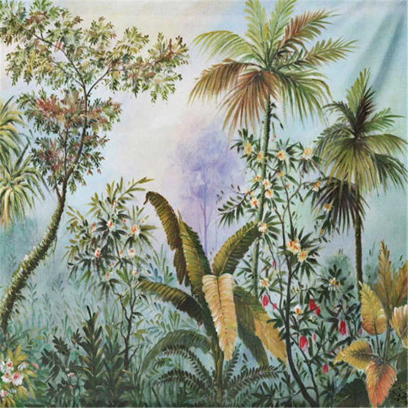 Тропические пальмы настенный гобелен, подвесной Природный лесной пейзаж, настенный гобелен из ткани, богемное украшение для дома, одеяло для спальни